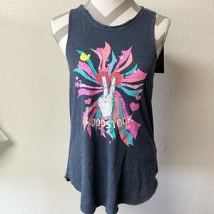 Chaser Woodstock Love Distressed tank top